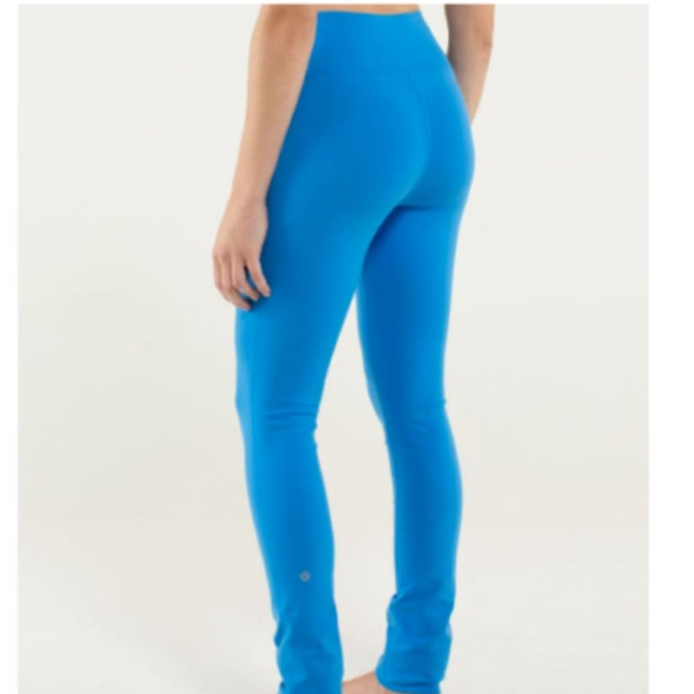 LULULEMON Skinny Will Pant Sz 6 Cornflower Blue Drawstring Straight Leg